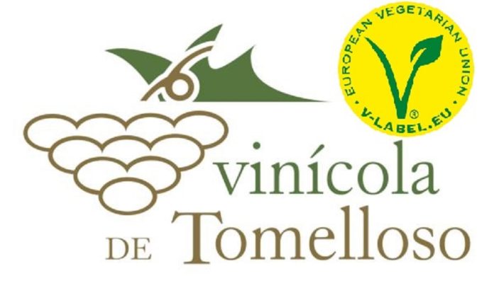 Logo Vinícola de Tomelloso y logo certificación vegana