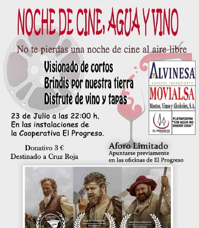 Noche de Cine, Agua y Vino, con la colaboración de Bodegas El Progreso