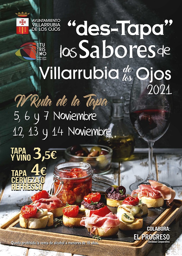 Cartel promocional Des-tapa los sabores de Villarrubia de los Ojos' 2021