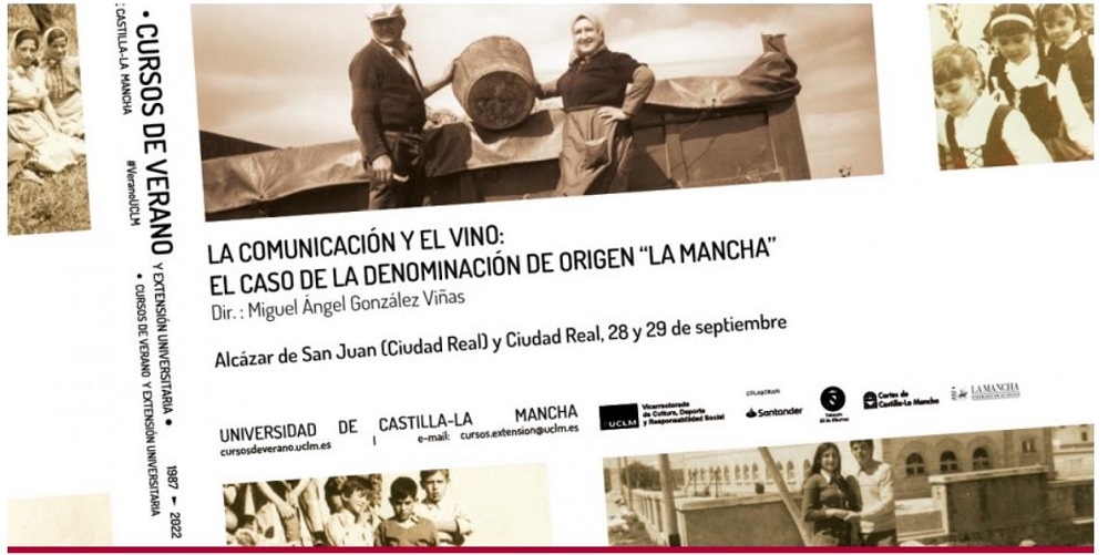 Cartel Curso de Verano de Verano UCLM Vinos de La Mancha 2022