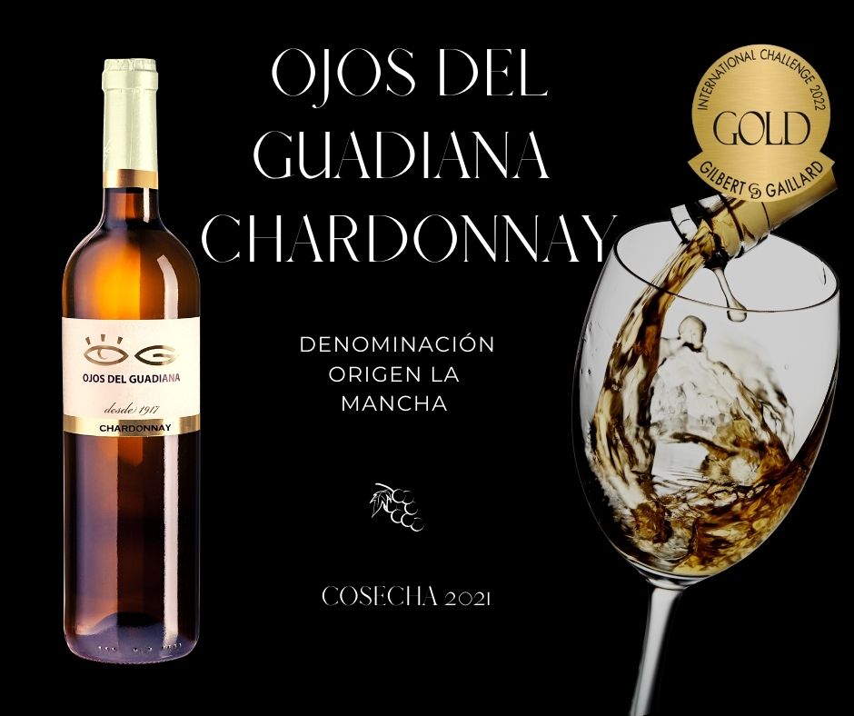 Ojos del Guadiana Chardonnay, un blanco joven de Bodegas El Progreso con sello DO La Mancha