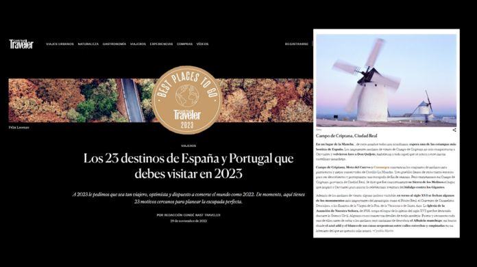 Campo de Criptana, entre los destinos recomendados por la revista Traveler Campo de Criptana, entre los destinos recomendados por la revista Traveler